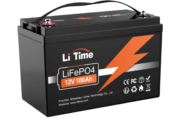 LiTime 12V 100Ah LiFePO4 Battery Built-in 100A BMS, Up to 15000 Cycles